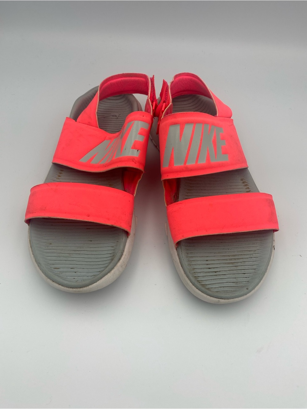 Nike Mens Neon Coral Hook-and-Loop Slide Sandals